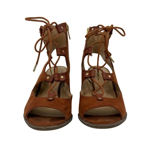 Circus By Sam Edelman Lace-Up Faux Suede Block Heel Casual Boho Sandals - Picture 3 of 15